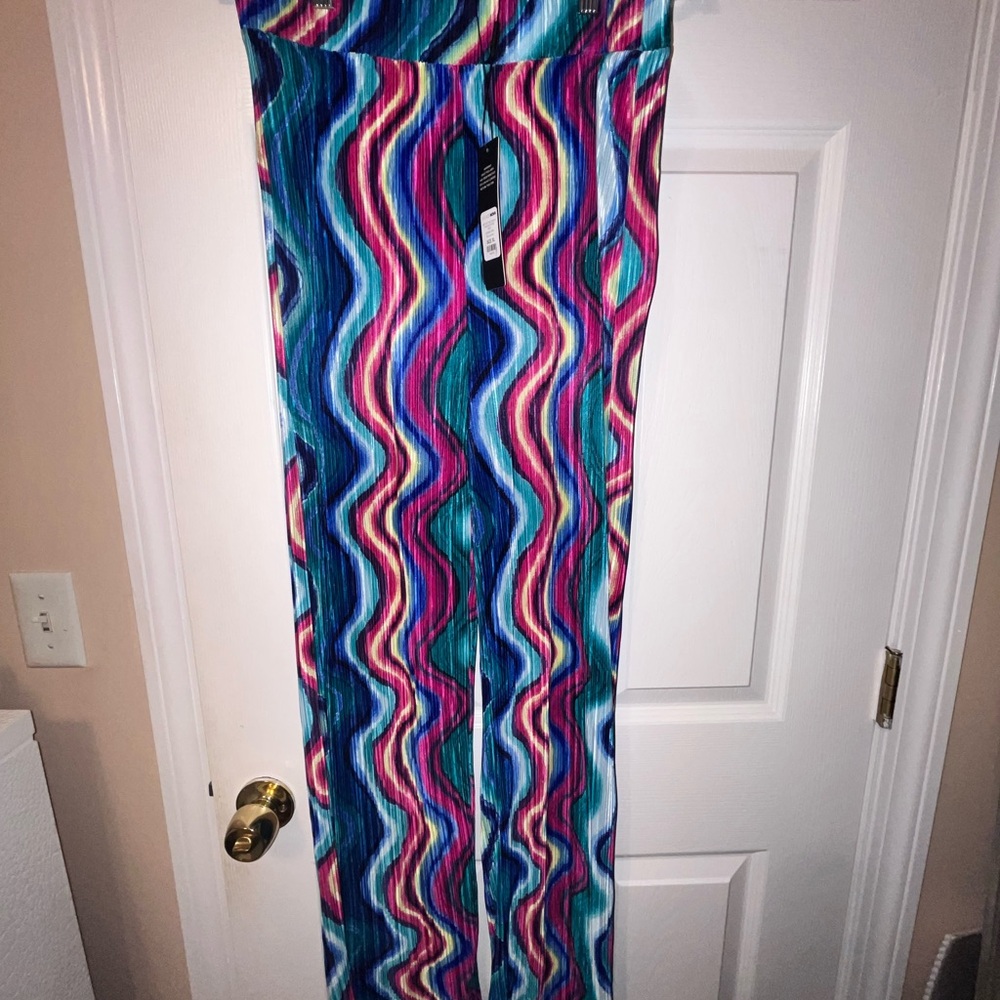 Colorful Plisse Pants